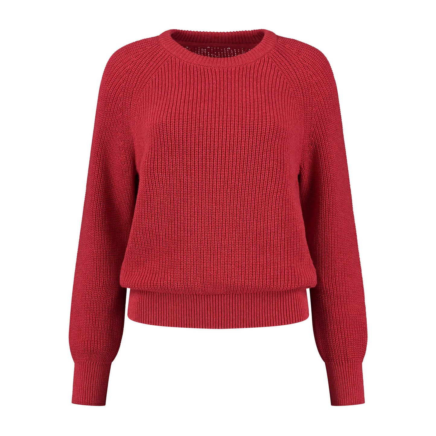 Gebreide trui gerecycled Katoen & Tencel Rood