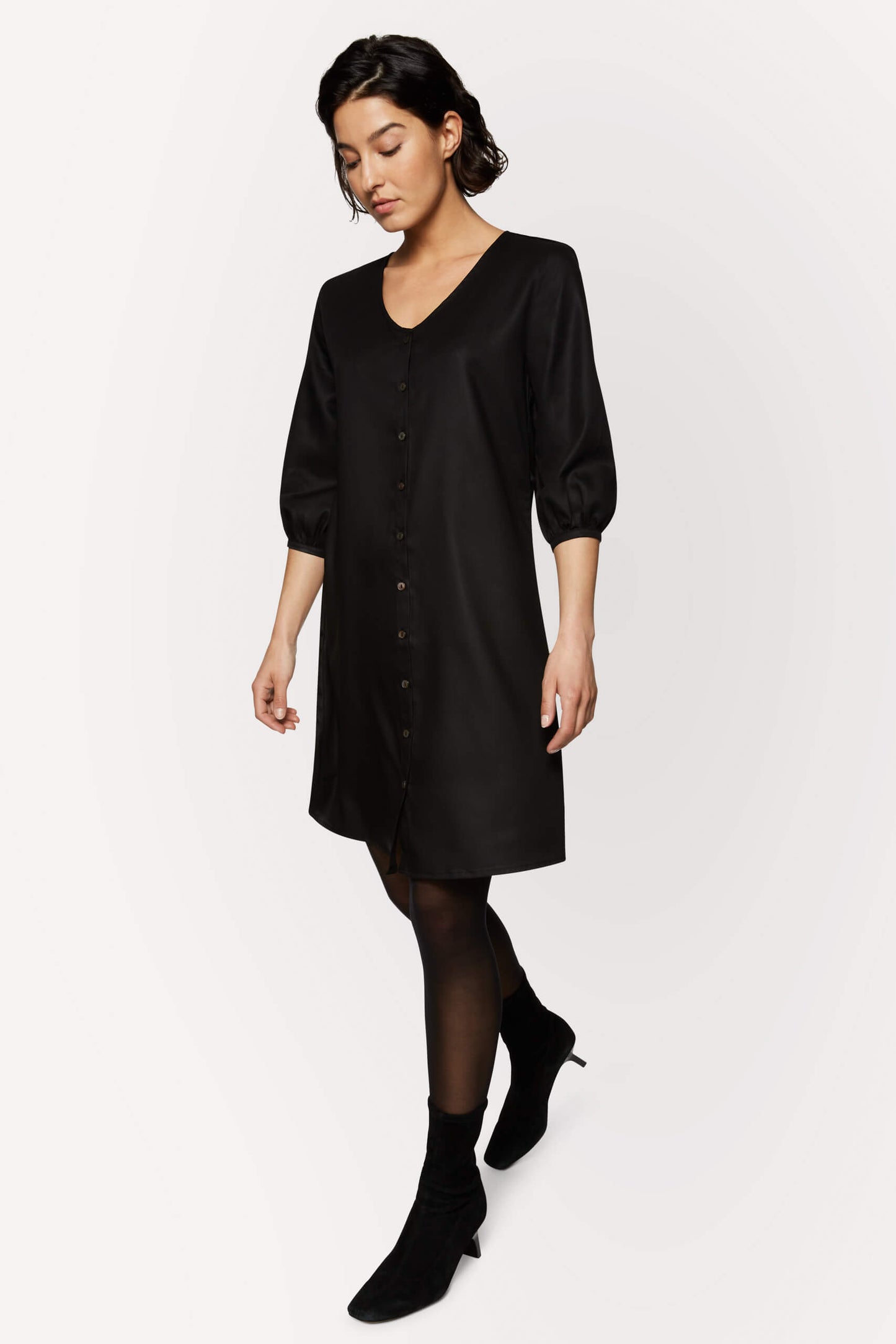 Zwarte Tencel-jurk