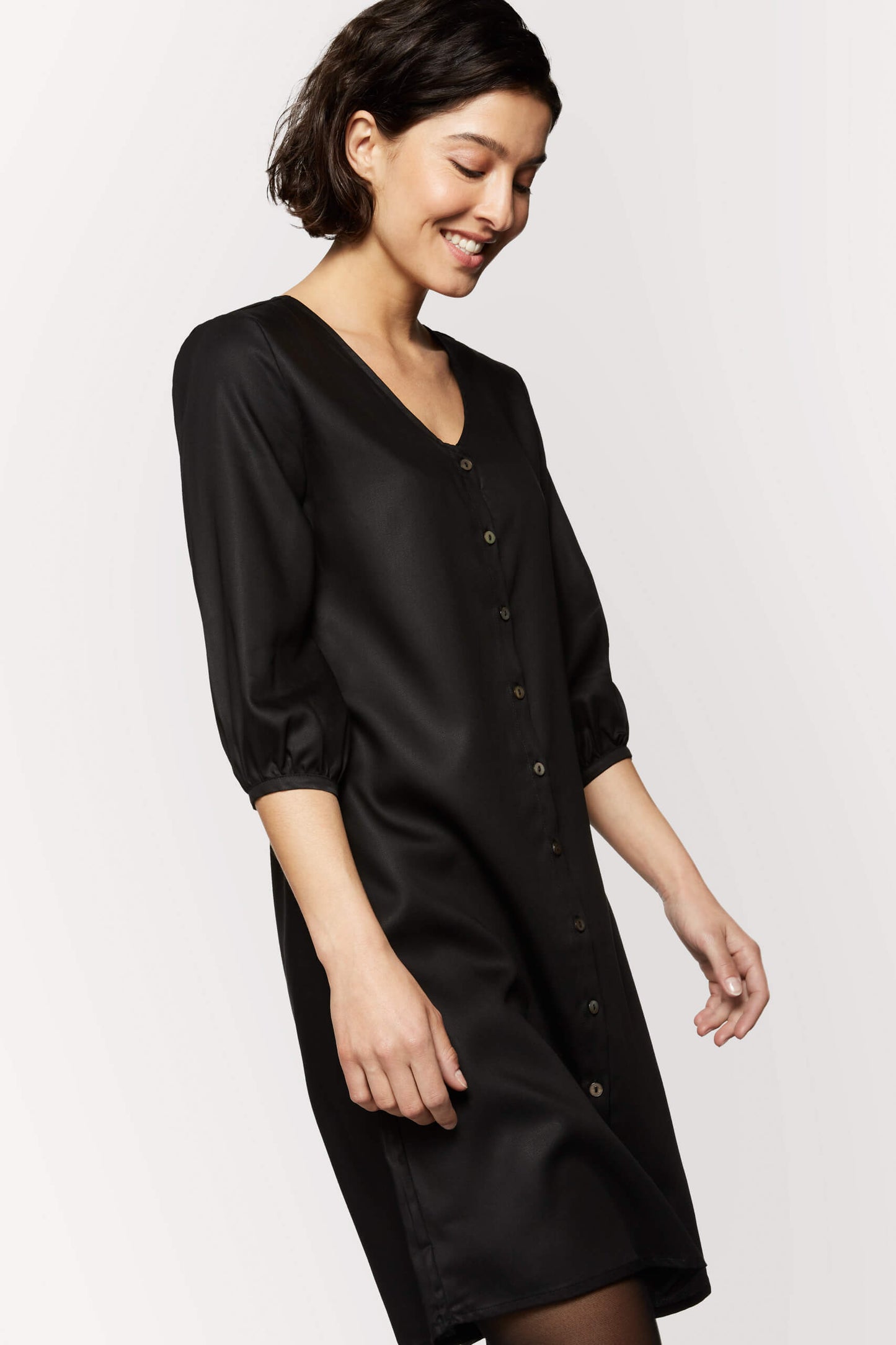 Zwarte Tencel-jurk