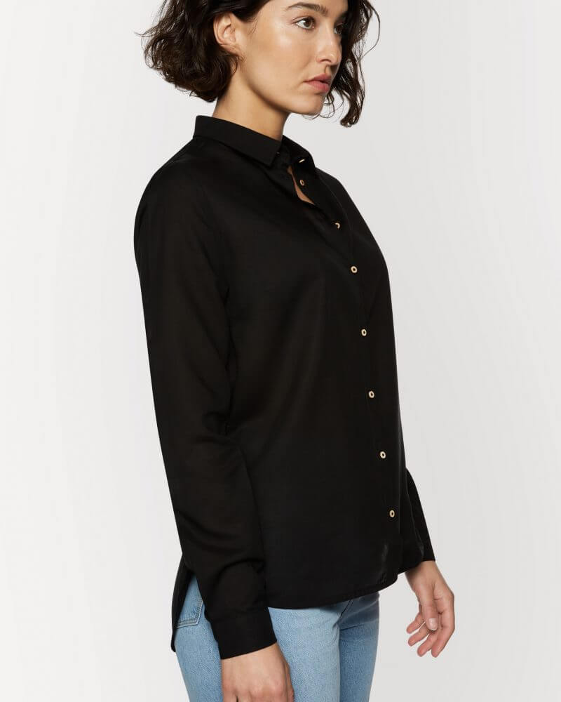 Michelle Shirt Black Tencel